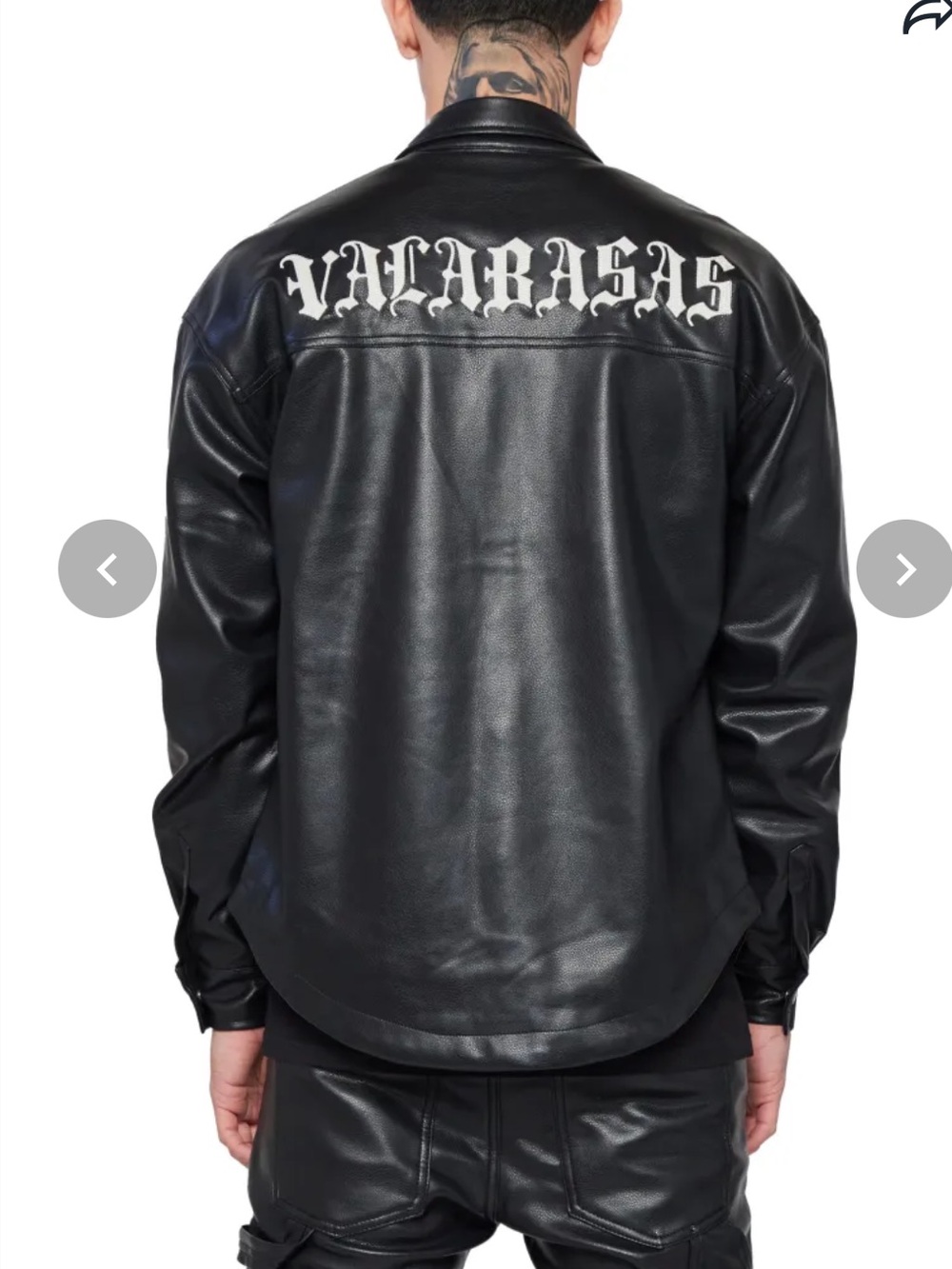 VALABASAS Boys JACKET SOLACE BLACK LEATHER Size 14